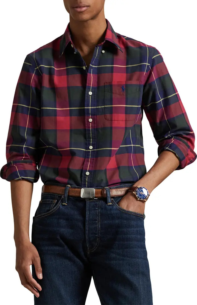 Classic Fit Plaid Cotton Oxford Button-Down Shirt | Nordstrom