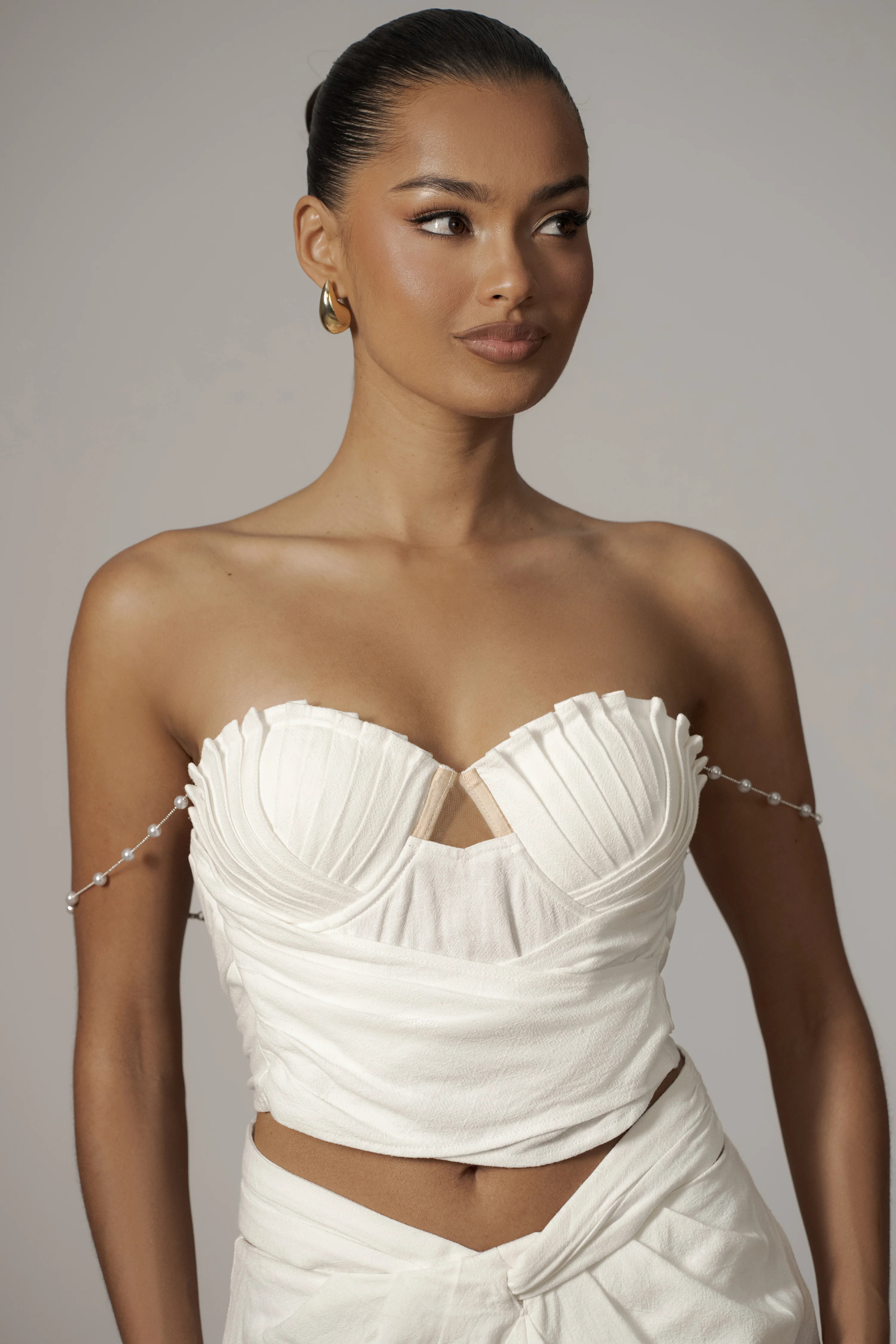 Ivory Arielle Bustier Top | JLUXLABEL US