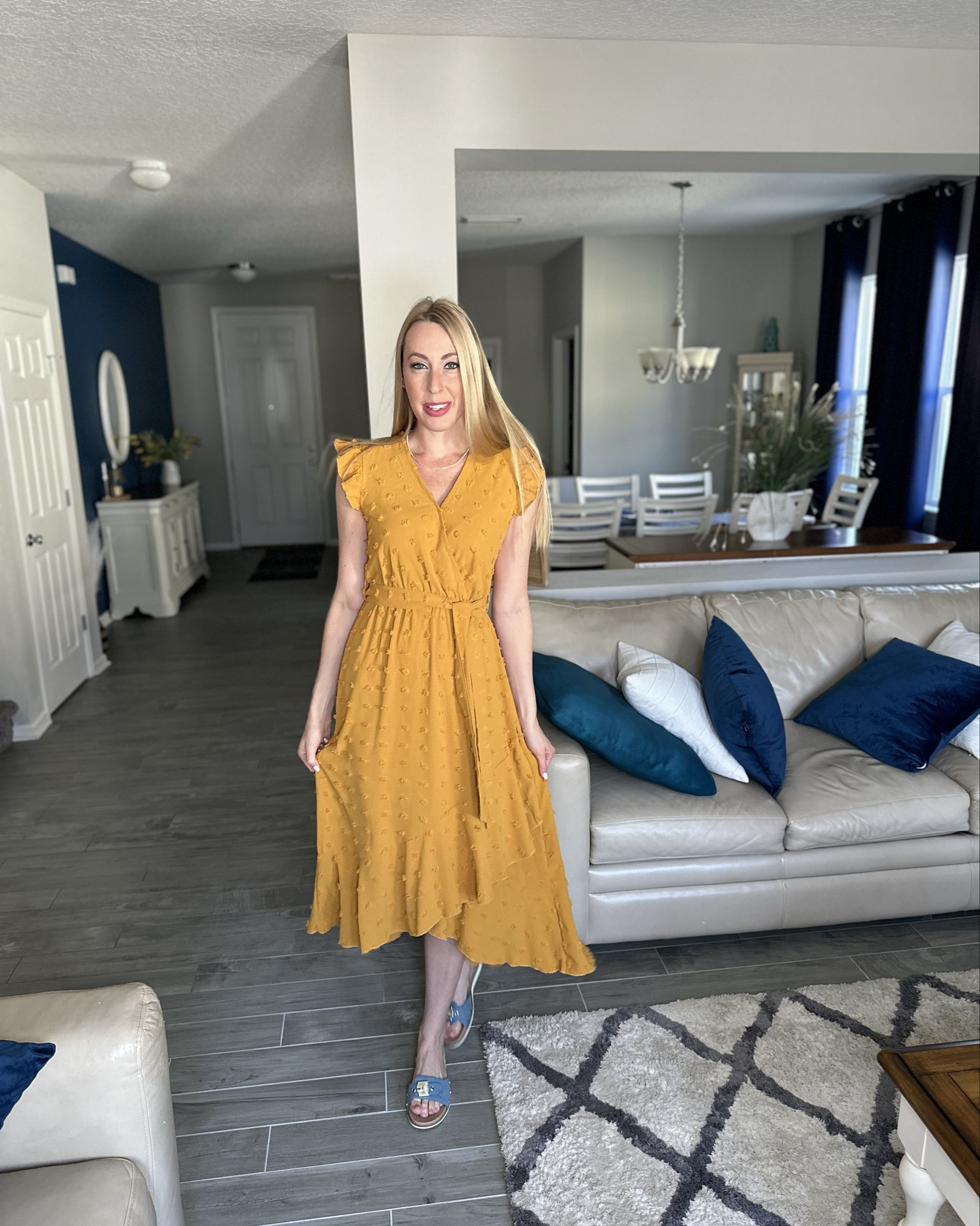 Yellow Swiss dot wrap dress
🤍 this dress comes in several colors and is so comfortable 
🤍 fits true to size, wearing size small and I am 5’10”

#LTKWatchNow #LTKStyleTip #LTKFindsUnder50