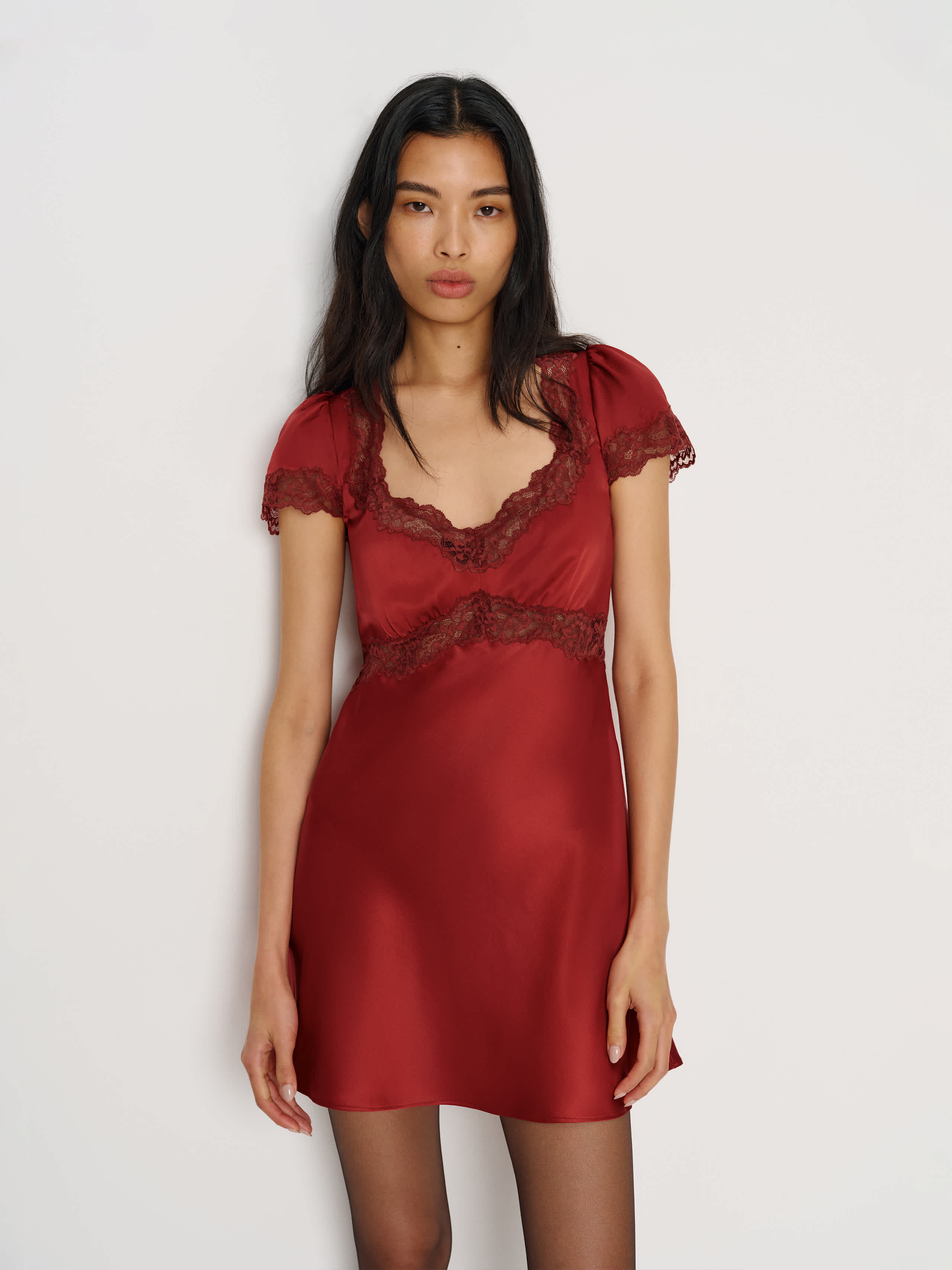 Reformation Romi Silk Dress Red XS | Reformation (Global)