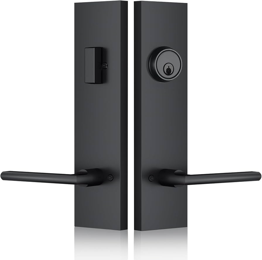 Matte-Black Front Door Handle - Modern Entry Door Lock Set with Deadbolt,Exterior Door Lever 3 Ke... | Amazon (US)