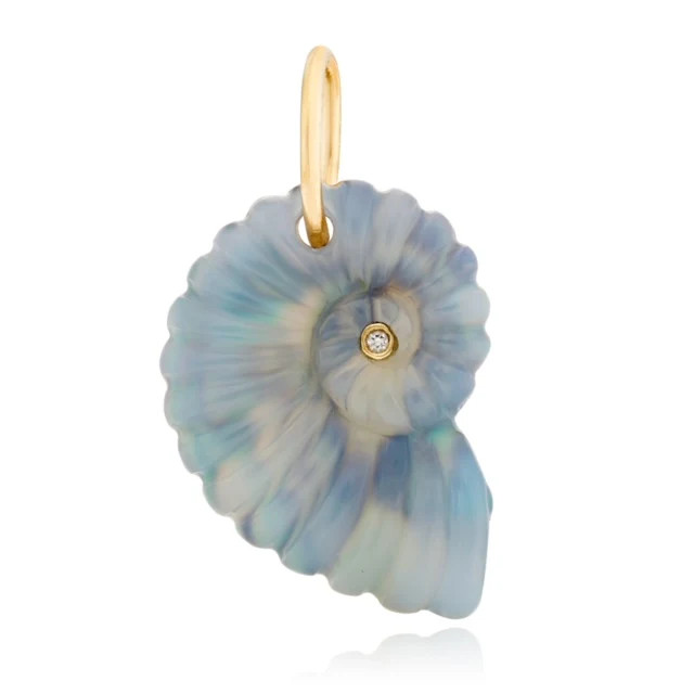 Abalone & Diamond Luminescent Ammonite Shell Charm | Milestones by Ashleigh Bergman