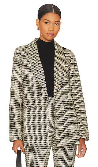 City Blazer in Vanilla Mini Houndstooth | Revolve Clothing (Global)