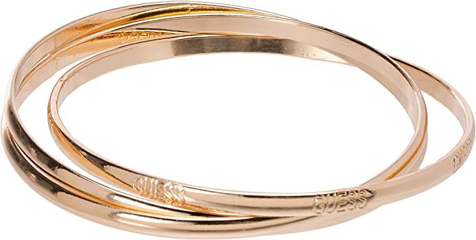 GUESS "Basic" Gold 3 Piece Interlocking Bangle Bracelet | Amazon (US)