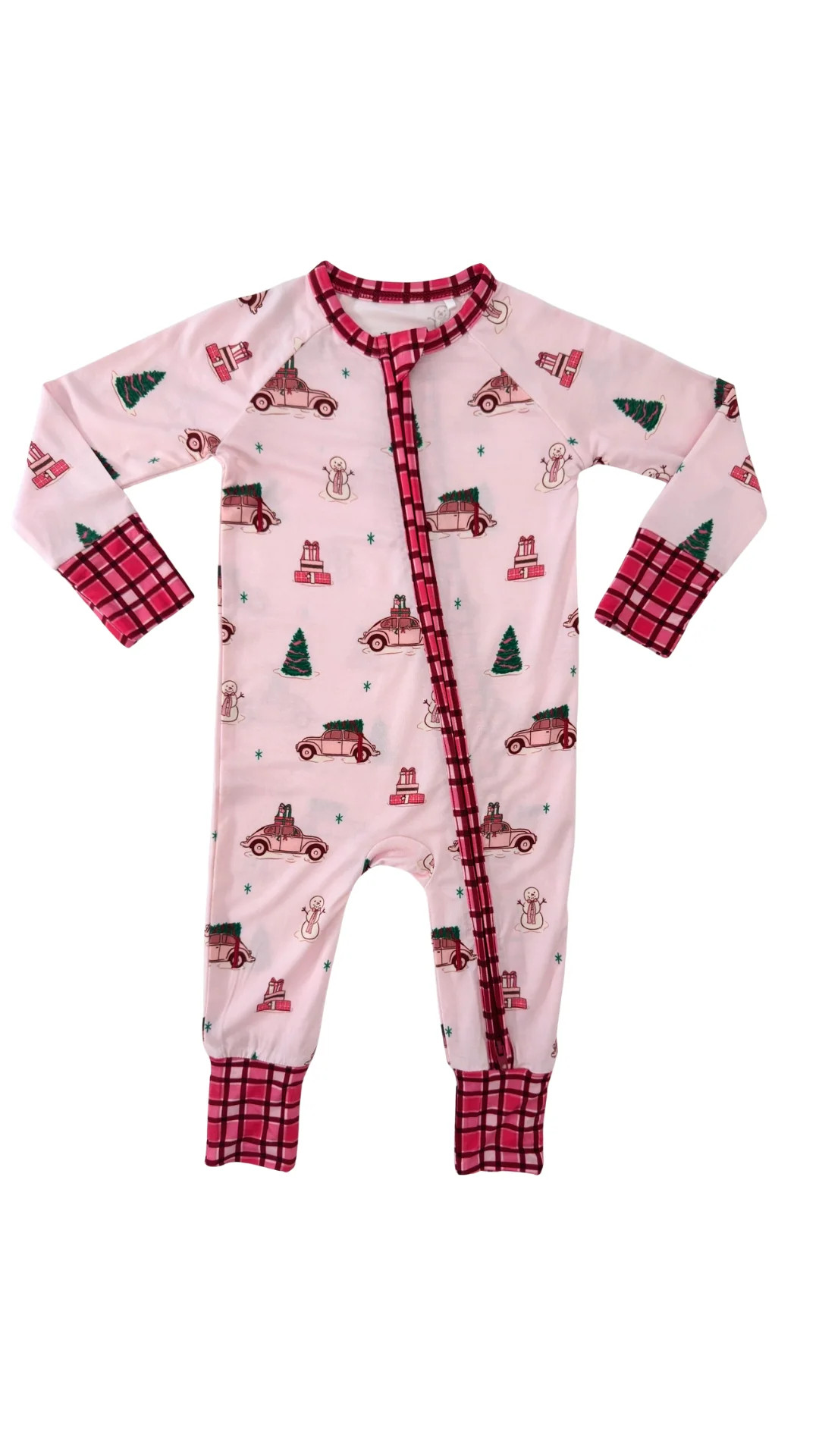 Pink Holly Jolly Cruisers Zipper Romper | In My Jammers