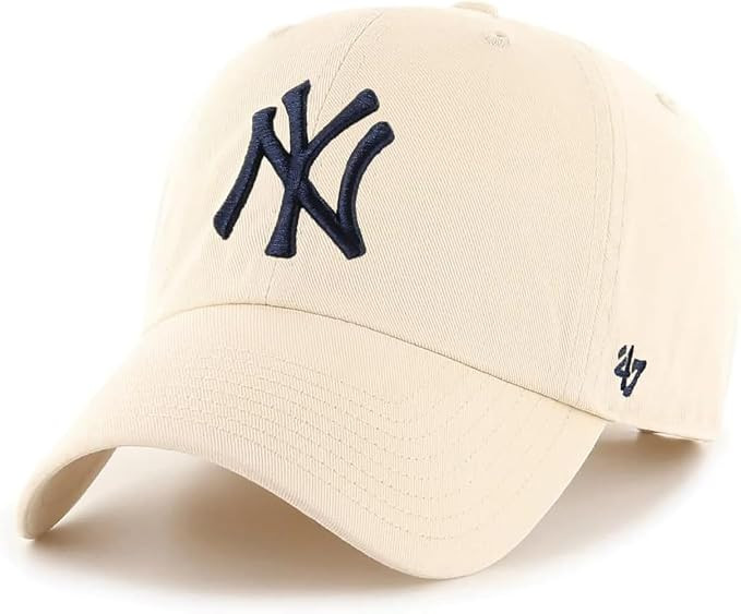 47 Brand MLB Natural Primary Logo Clean Up Adjustable Baseball Cap Hat, Adult One Size Fits All | Amazon (US)