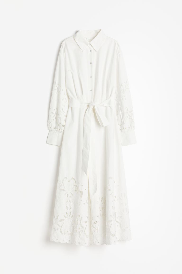 Shirt Dress with Eyelet Embroidery | H&M (US + CA)