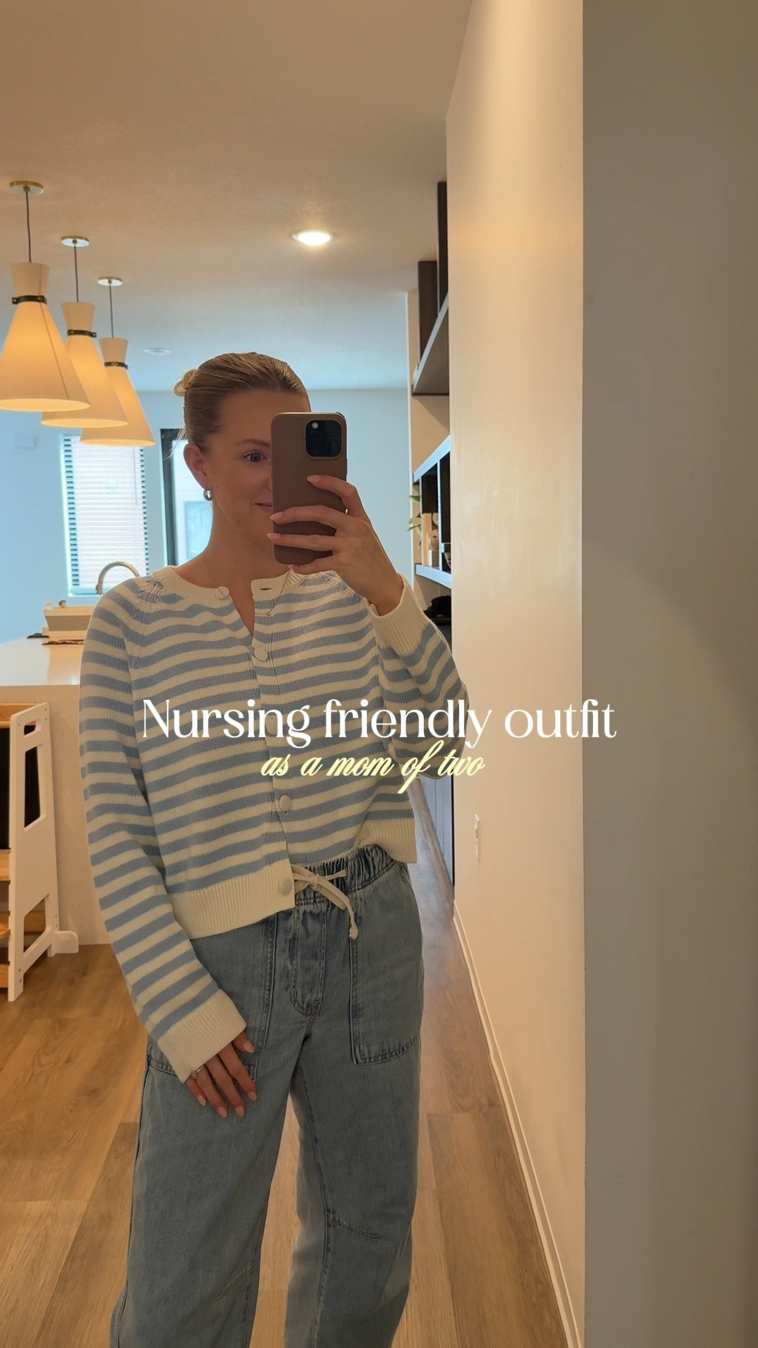 Nursing friendly OOTD as a mom of two 🤍 Size medium in sweater. XS in pants.

#LTKmomlife #LTKootd