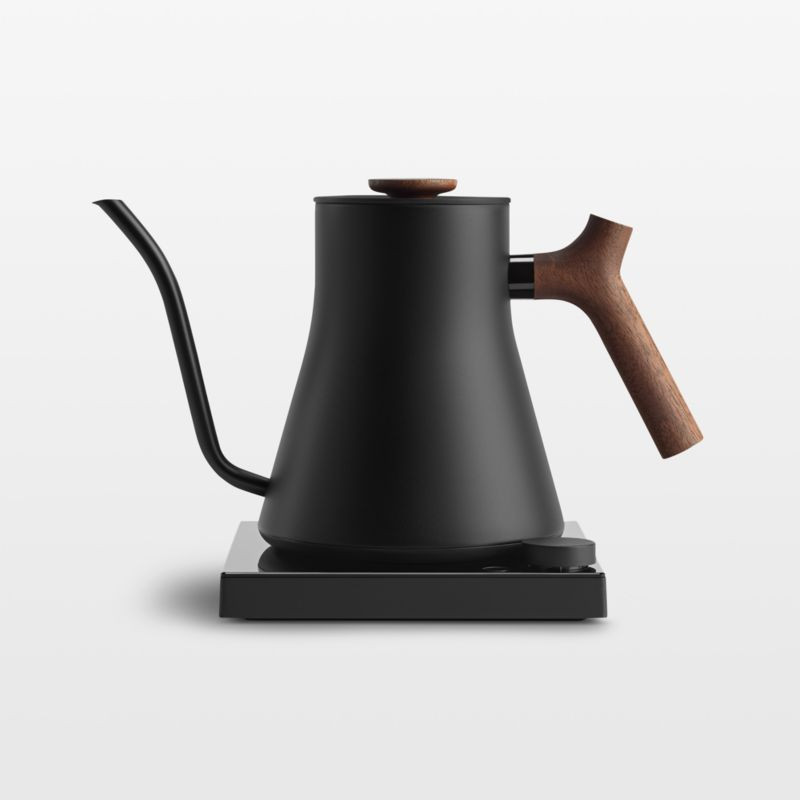 Fellow Stagg EKG Pro Studio Electric Tea Kettle Matte Black with Walnut Accents + Reviews | Crate... | Crate & Barrel