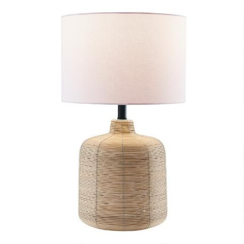 Natural Woven Rattan Sabina Table Lamp | World Market
