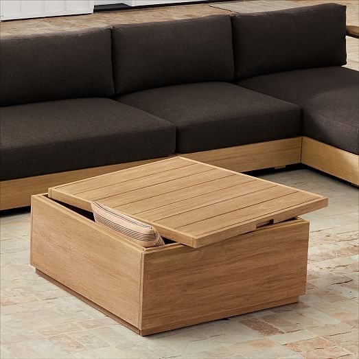 Volume Outdoor Square Storage Coffee Table (36") | West Elm (US)