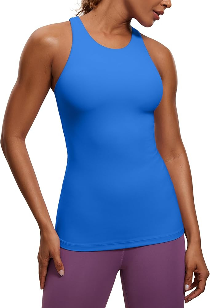 CRZ YOGA Butterluxe High Neck Tank Tops for Women - Racerback Workout Padded Yoga Athletic Camiso... | Amazon (US)