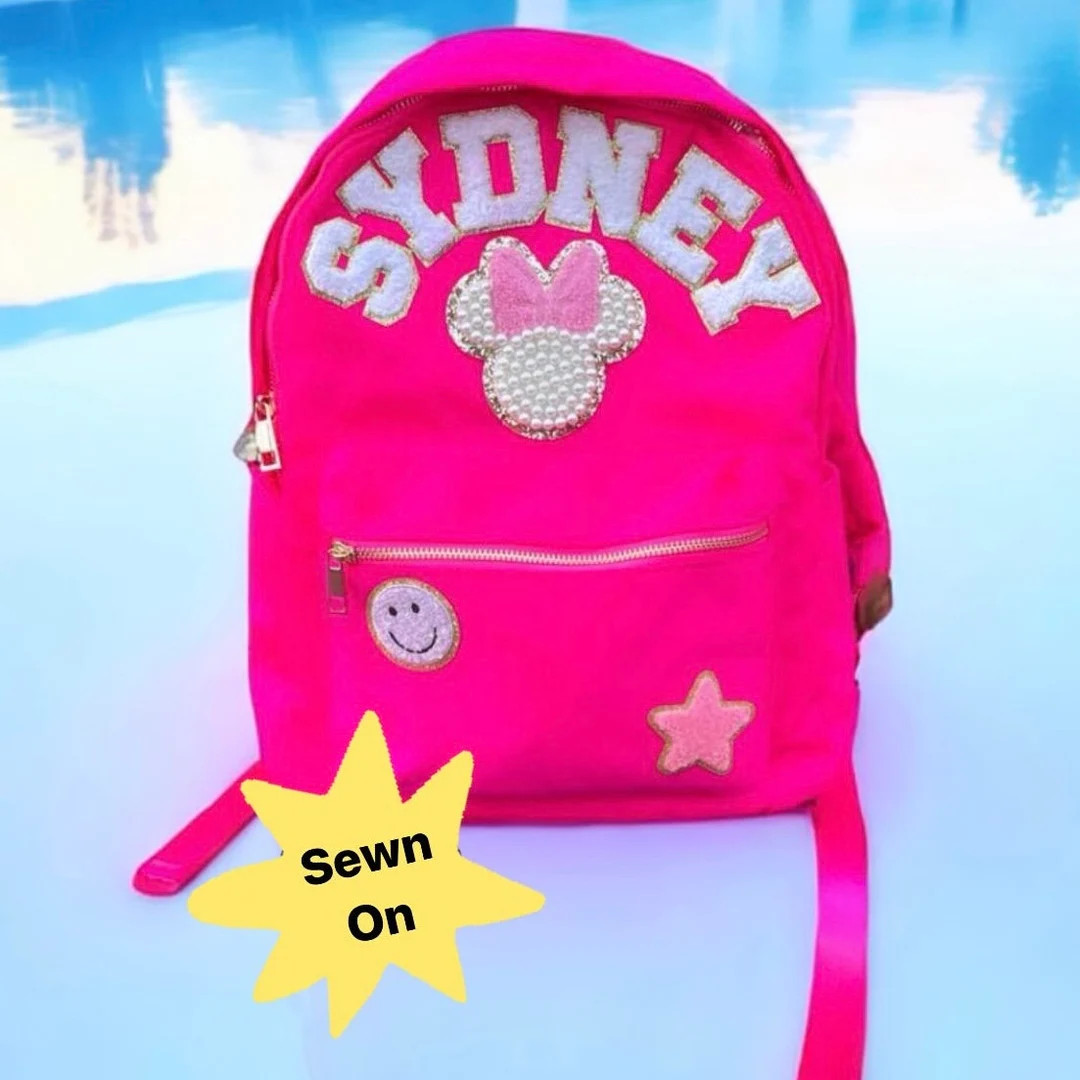 Patches SEWN ON Personalized Nylon Backpack, Customizable Backpack With Chenille Patches, Custom ... | Etsy (US)