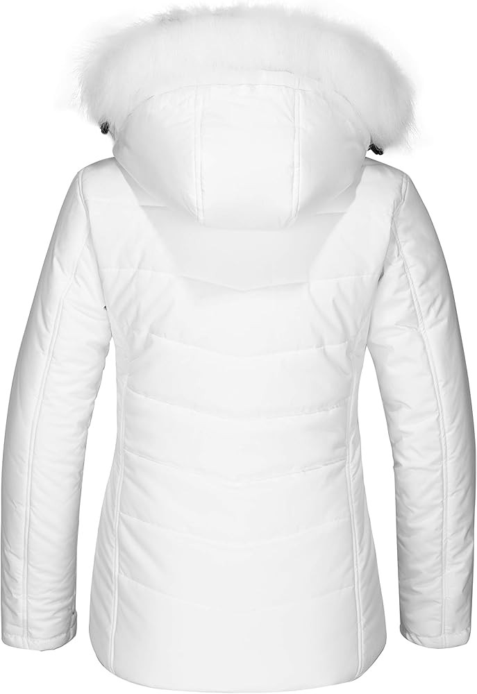 Skieer Women's Waterproof Ski Jacket Warm Puffer Jacket Thick Hooded Winter Coat | Amazon (US)