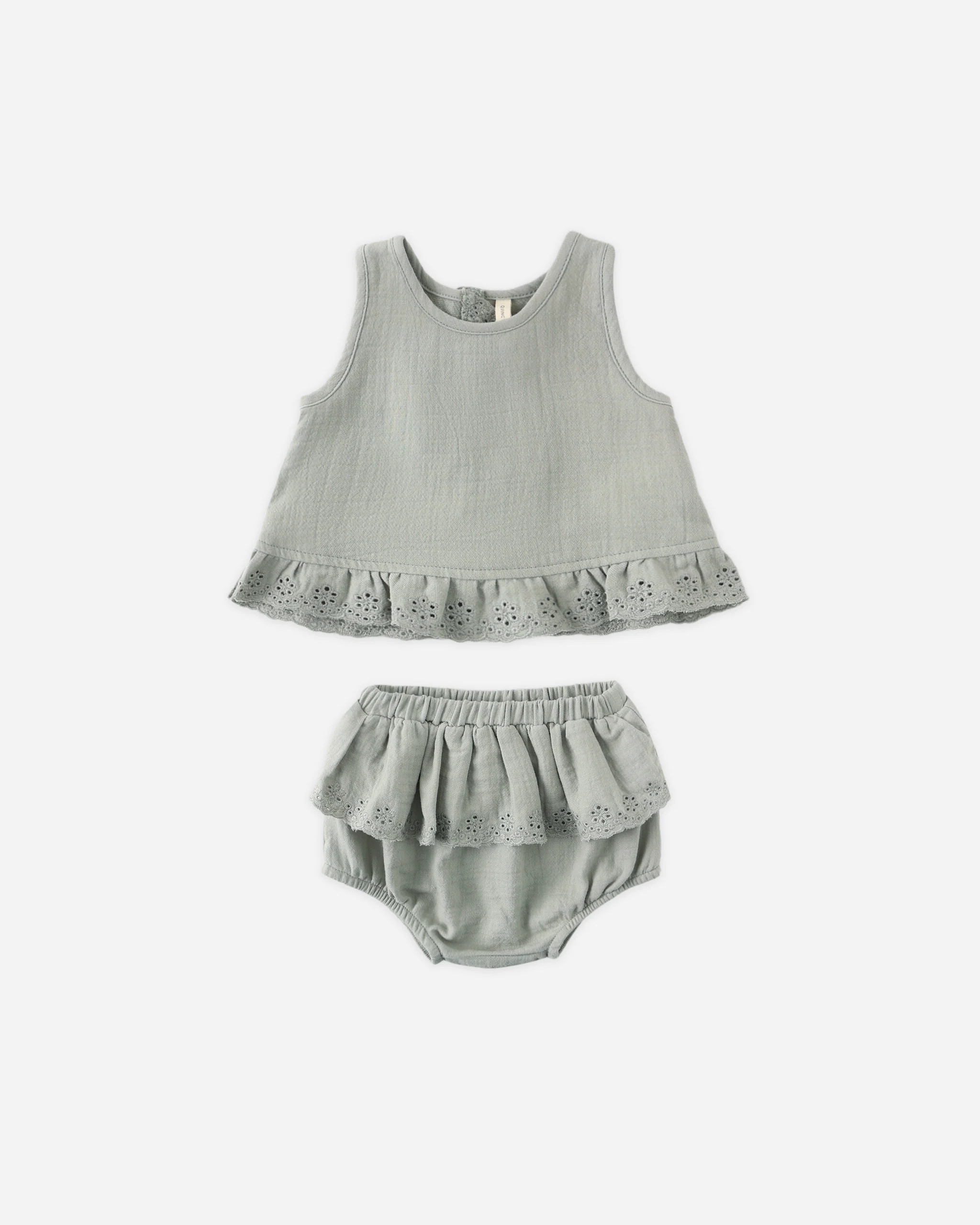 Ruffled Tulip Top + Bloomer Set Sage | Rylee + Cru