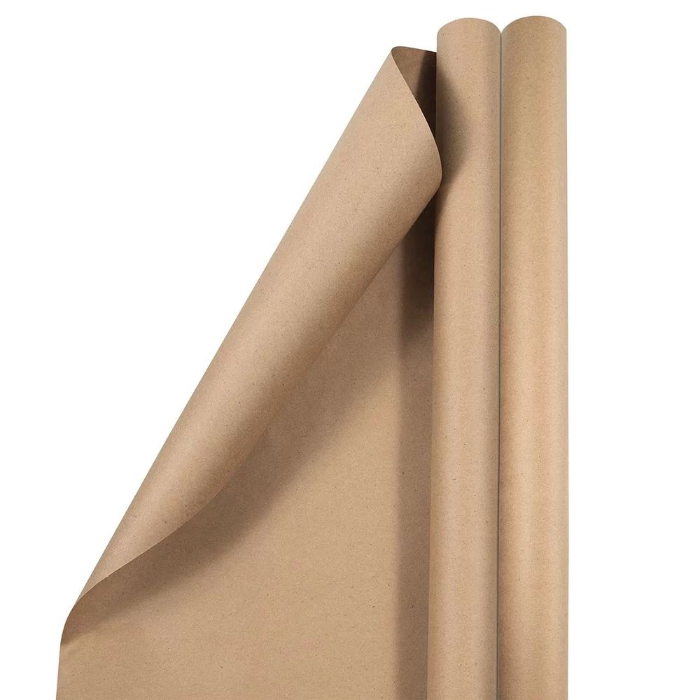 JAM Brown Paper Kraft Gift Wrap Papers, (2 Rolls) 37.5 sq ft. - Walmart.com | Walmart (US)