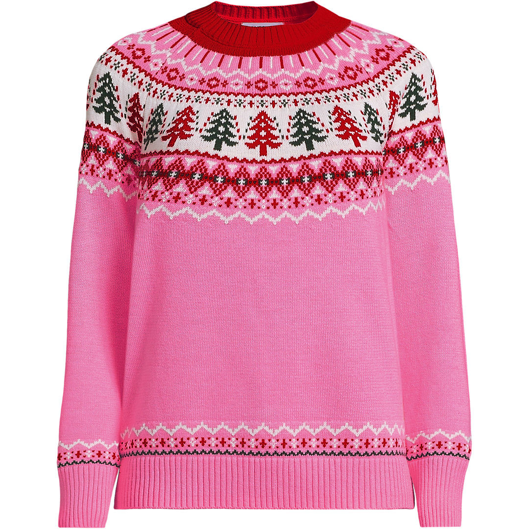 Women's Drifter Jacquard Raglan Crew Neck Sweater | Lands' End (US)