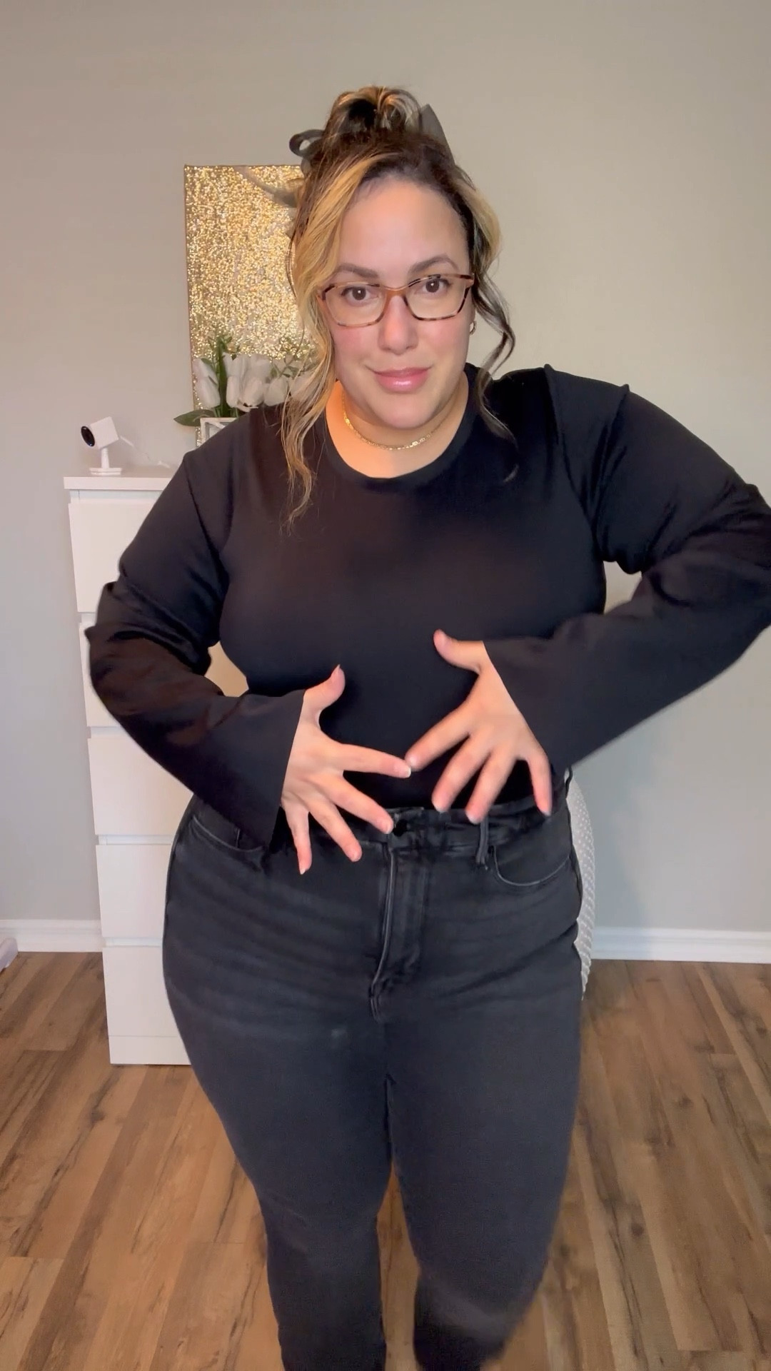Found the perfect pair of jeans for my postpartum body! These @goodamerican jeans are so soft, stretchy, and have no gap in the waist band! 
Also wearing their bodysuit which snatches you in but you can still breath. Love feeling comfortable but stylish in my clothes, these are perfect additions to my closet!  #goodamerican #goodamericanpartner 

Wearing size 18 in bottoms and xxl in top 🥰 #postpartum

#LTKMidsize #LTKPlusSize #LTKStyleTip
