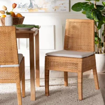 bali & pari Morris Light Honey Rattan Dining Chair | Belk