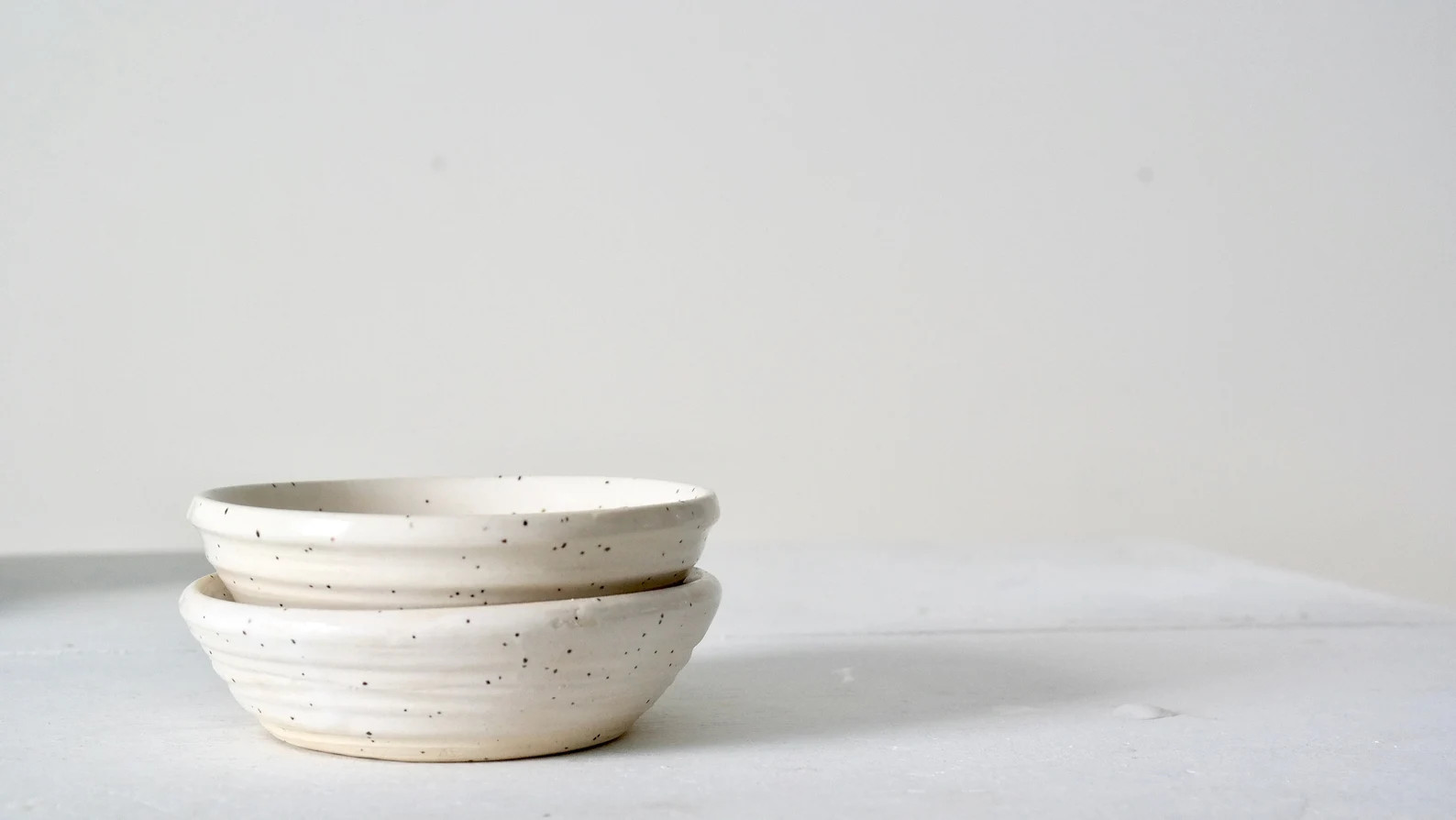 Small White Speckled Dish | Etsy (US)