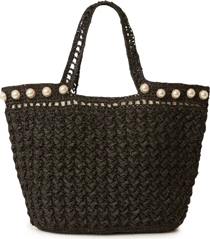 BTB Los Angeles Kellie Faux Pearl Trim Tote Bag | Nordstromrack | Nordstrom Rack
