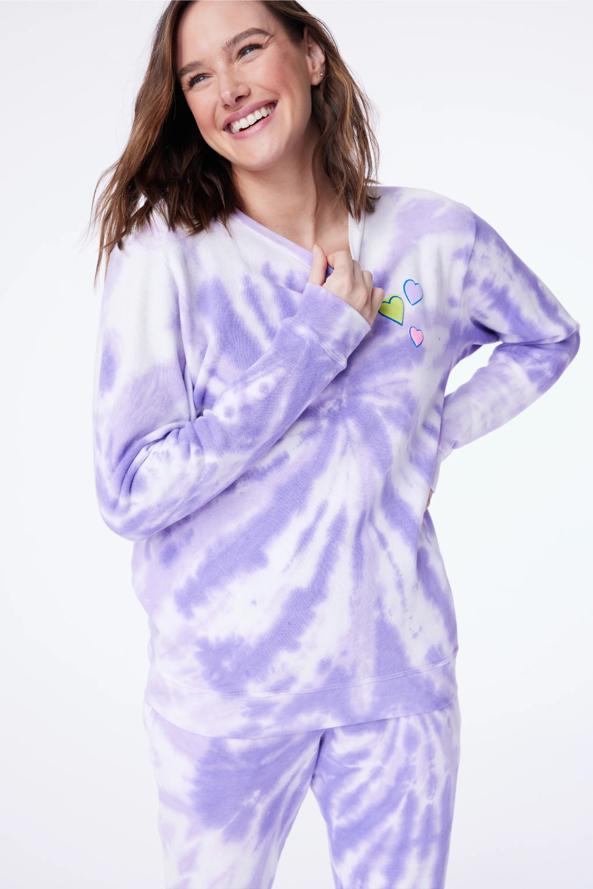 Hearts Tie Dye Crewneck | Roller Rabbit | Roller Rabbit