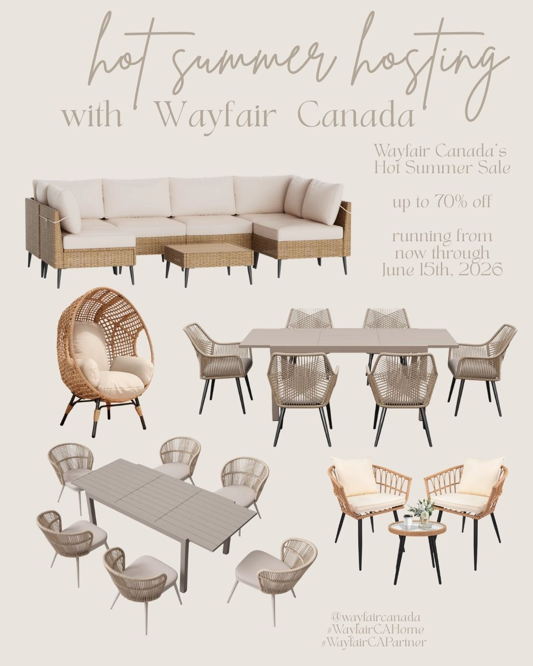 Light and airy furniture perfect for summer!  Shop Wayfair Canada's Hot Summer Sale with prices up to 70% off now through June 15, 2026.


 #WayfairCanada #WayfairCAHome #WayfairCAPartner #ad