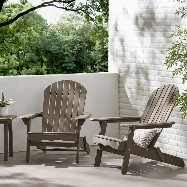 Hanlee Outdoor Rustic Acacia Wood Folding Adirondack Chair (Set of 2) by Christopher Knight Home ... | Bed Bath & Beyond