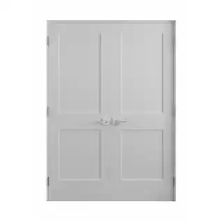 RESO 56 in. x 80 in. Solid Core Primed Composite Double Prehung French Door with Catch ball Oil R... | The Home Depot