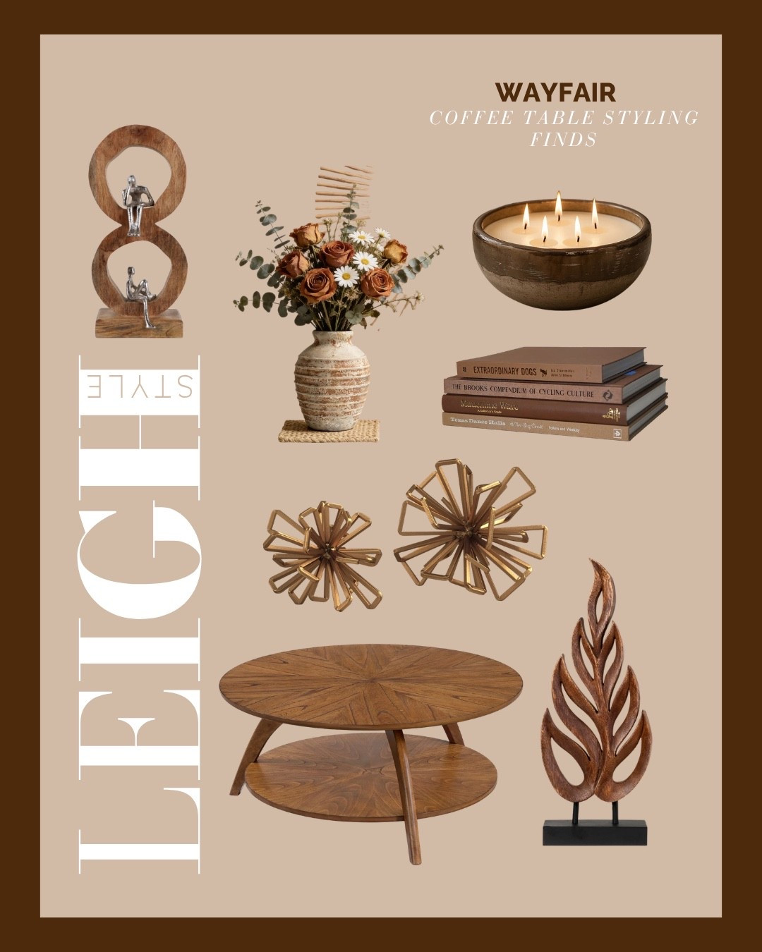 Coffee table styling made easy 🤎 Warm wood tones and little details that make the whole room feel more polished.

Wayfair coffee table decor, coffee table styling, coffee table decor ideas, Wayfair home finds, fall home decor, cozy fall decor, living room decor, coffee table accessories, decorative objects, decorative books, fall florals, candle decor, wood home decor, warm neutral decor, elevated home decor, living room styling, fall decorating ideas 2026

#LTKSaleAlert #LTKHome