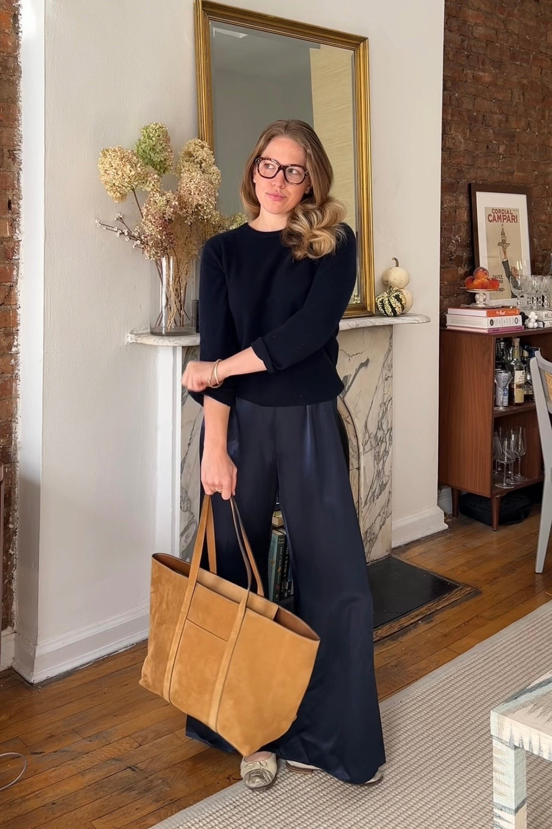 Easy fall outfit inspo for the office — cashmere sweater + silk pants + ballet flats!

#LTKWorkwear #LTKSeasonal #LTKStyleTip