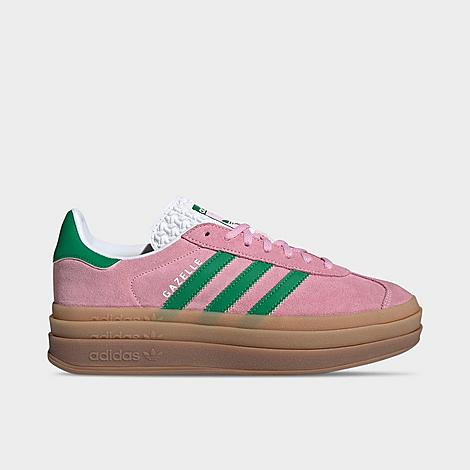 adidas Women's Originals Gazelle Bold Casual Shoes in True Pink/Green/White Size: 10.0 | JD Sports (US)