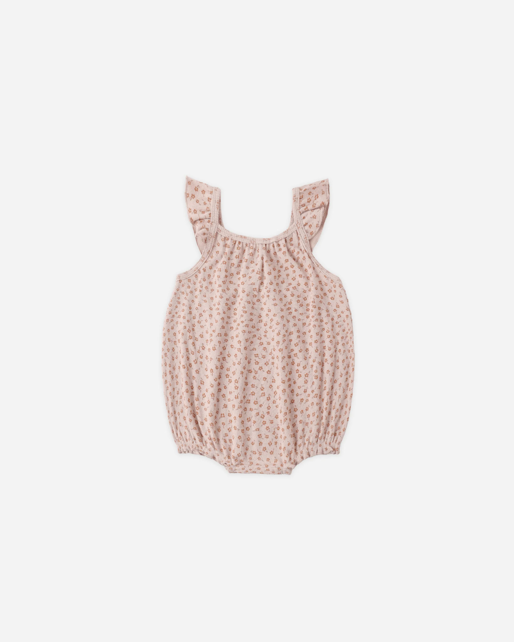 Ribbed Ruffle Romper Posy | Rylee + Cru