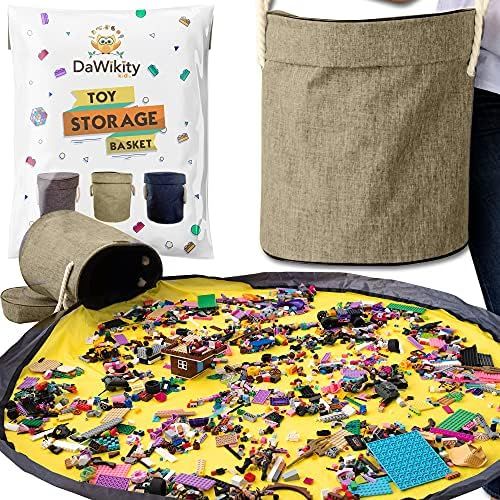 Toy Storage Basket and Play Mat - Building Bricks Toy Storage Organizer - Tidy with Ease - Toy Bl... | Amazon (US)