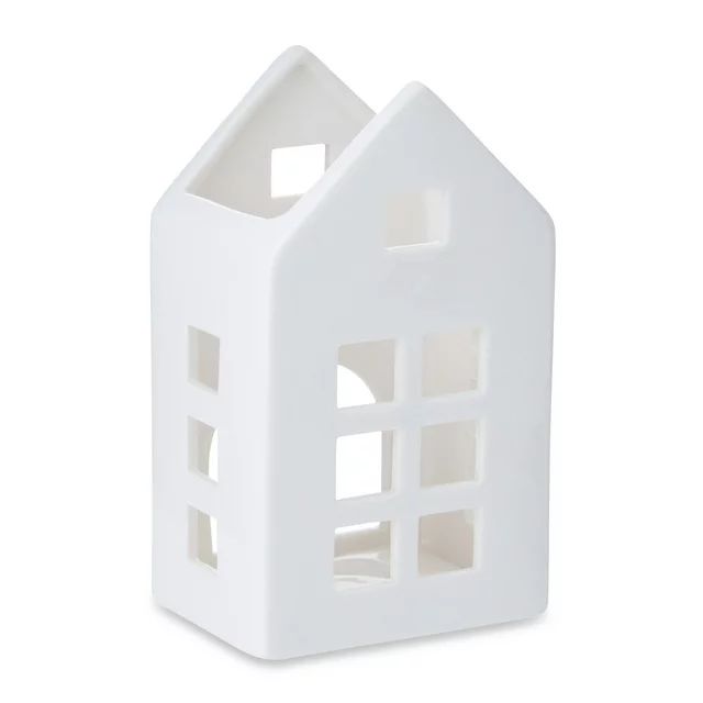 Fall, Harvest White Ceramic House Tealight Candle Holder, 5.75", Way to Celebrate | Walmart (US)