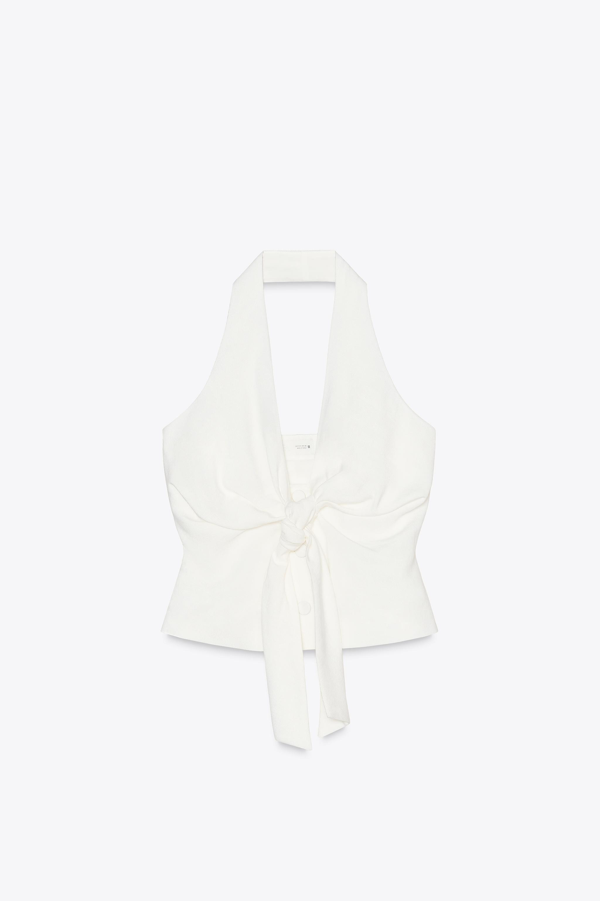 HALTER NECK WAISTCOAT WITH KNOT | Zara UK