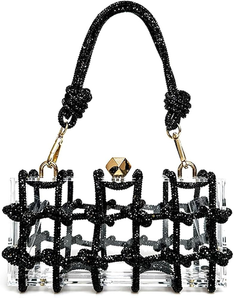 Clear Acrylic Bag Rhinestone Acrylic Clutch Crystal Evening Purses for Women Glitter Handbag for ... | Amazon (US)