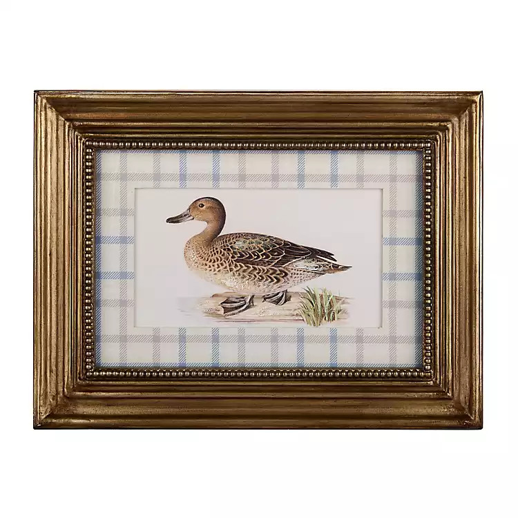 New! Plaid Mat Duck Framed Art Print | Kirklands