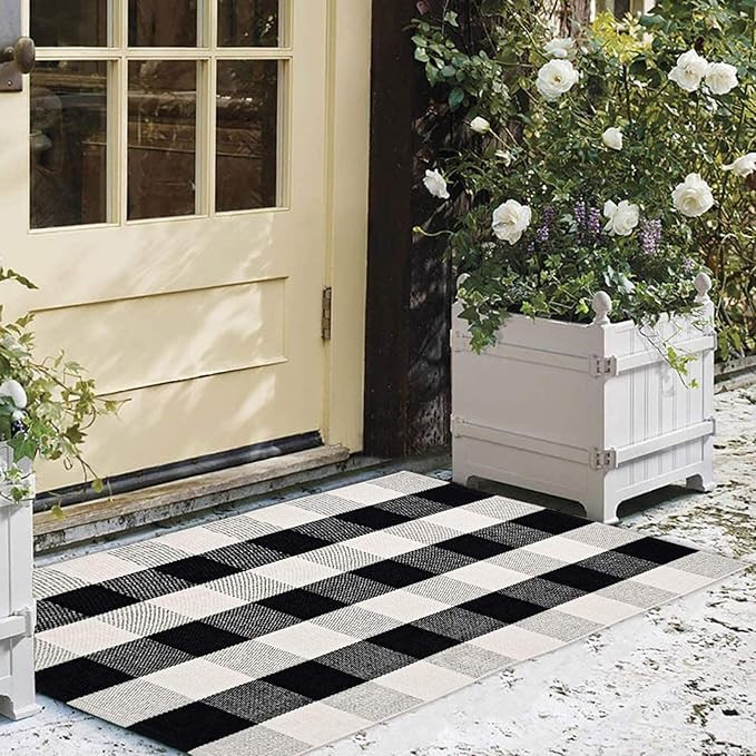 CHICHIC 23.2x37 Inch Buffalo Plaid Check Rug Area Rug Fall Decor Doormat Checkered Floor Mat Welc... | Amazon (US)