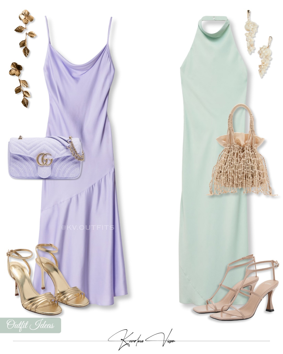 Lavender & mint - wedding guest inspiration💜💚✨

Tags: purple lilac lavender slip dress mint dress mango &otherstories gold metallic sandals beige strap sandals gucci marmont bag beaded beige bag flower hanging earrings cluster earrings party wear summer outfit spring outfit wedding guest chic style 

#LTKsummer #LTKwedding #LTKspring