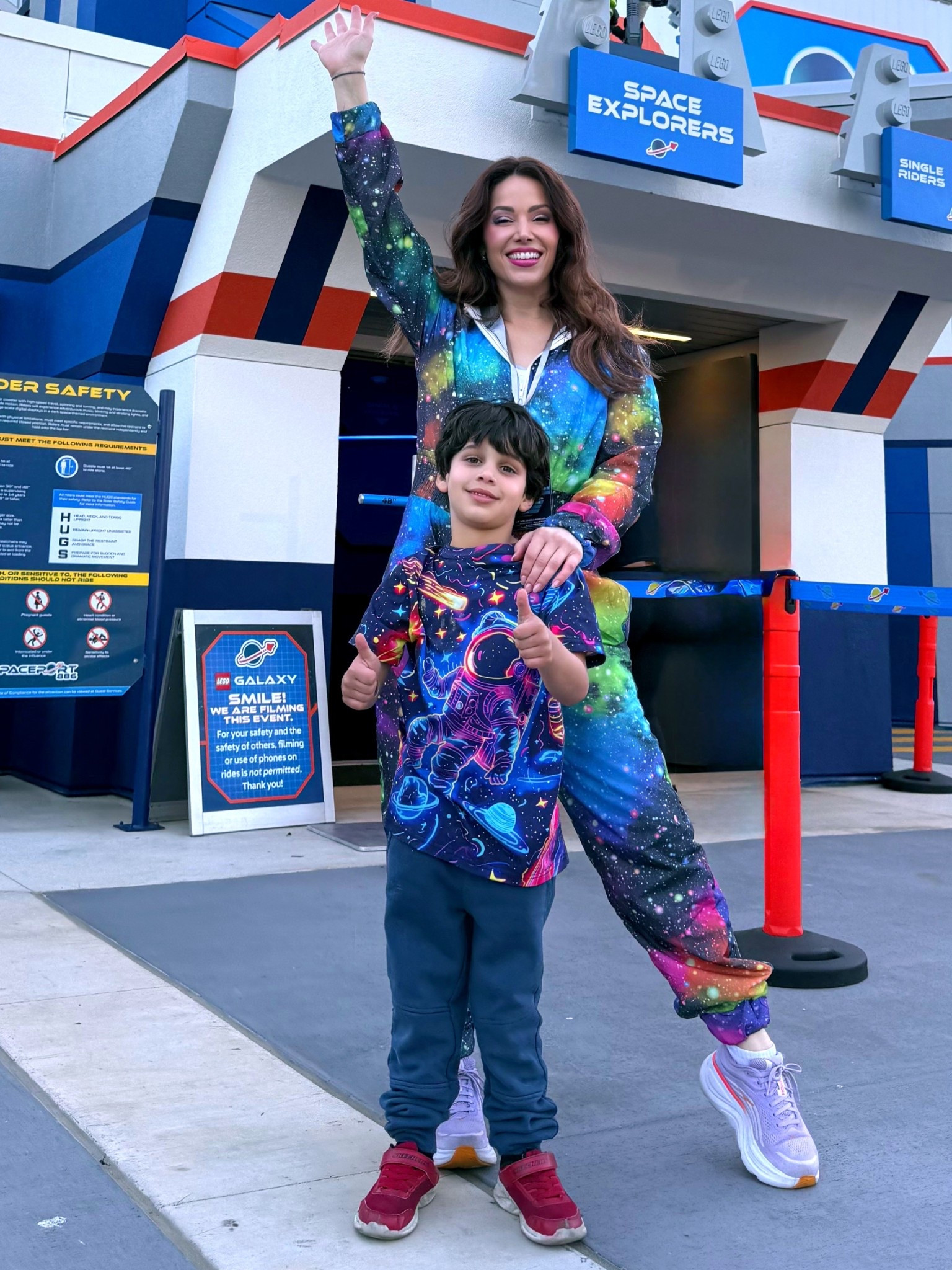 Out of this world style for a day at the park! 🚀 I wanted something themed but still functional for chasing a toddler around, and this galactic jumpsuit was the perfect "one-and-done" look. It’s stretchy enough for the new indoor coaster but looks so put-together in photos. My little guy is obsessed with his astronaut shirt—it’s super soft and perfect for a day of exploring LEGO Galaxy! 🧱✨

Shop our space-themed looks below! 

#LTKKids #LTKdayinmylife #LTKSaleAlert