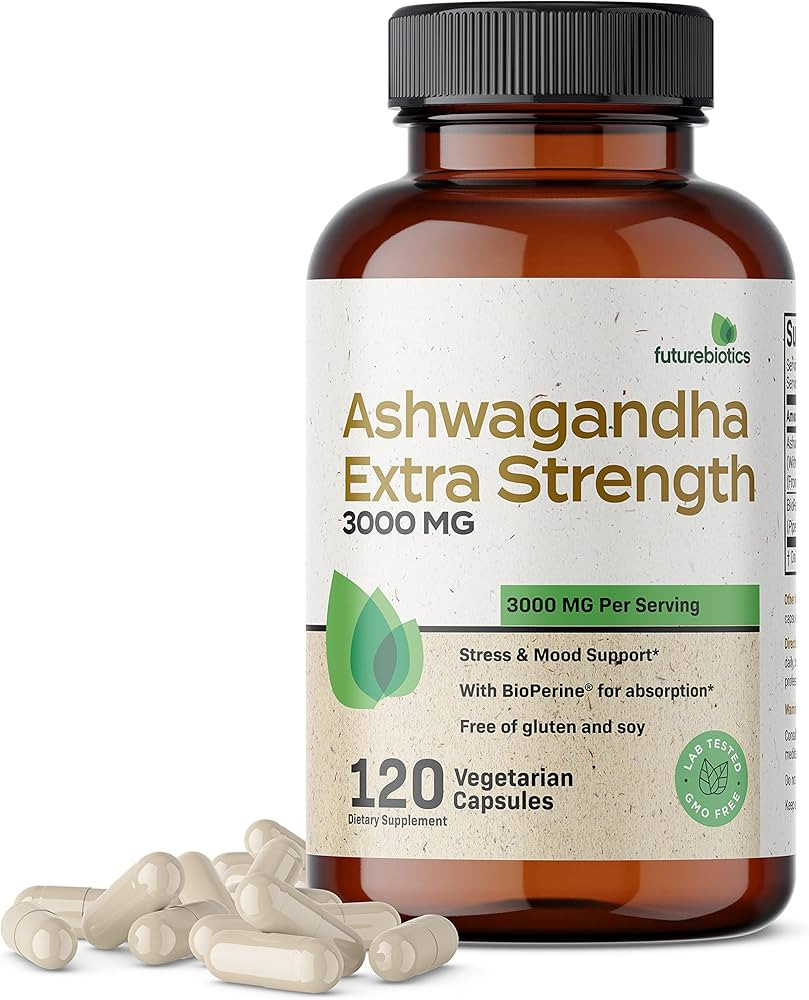 Futurebiotics Ashwagandha Capsules Extra Strength 3000mg - Stress Relief Formula, Natural Mood Su... | Amazon (US)