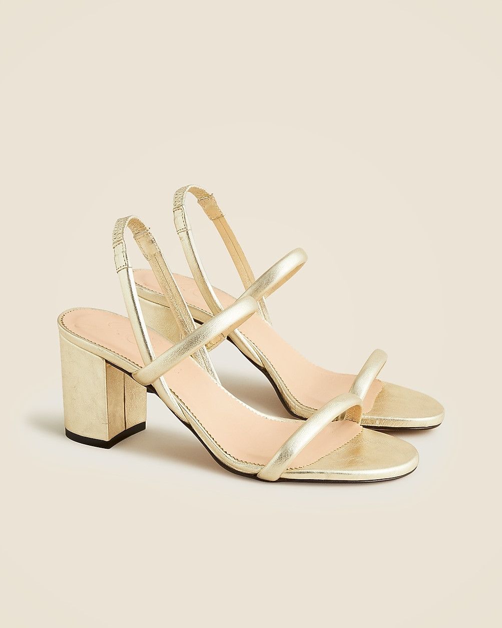 Lucie slingback block-heel sandals in metallic leather | J. Crew US