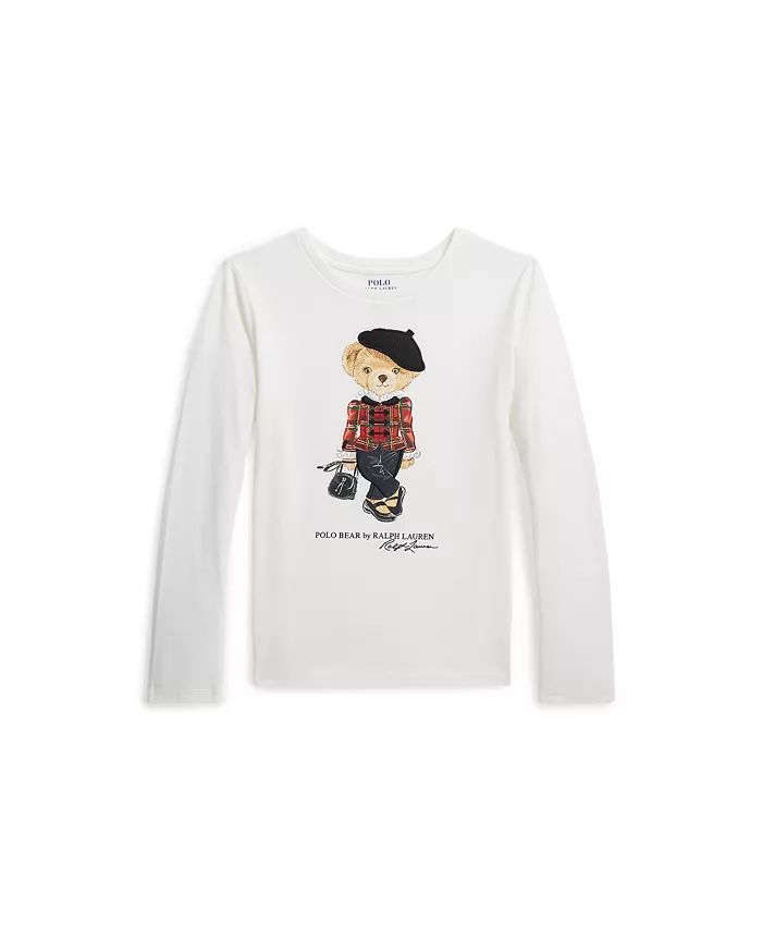Big Girls Polo Bear Jersey Long-Sleeve T-shirt | Macy's