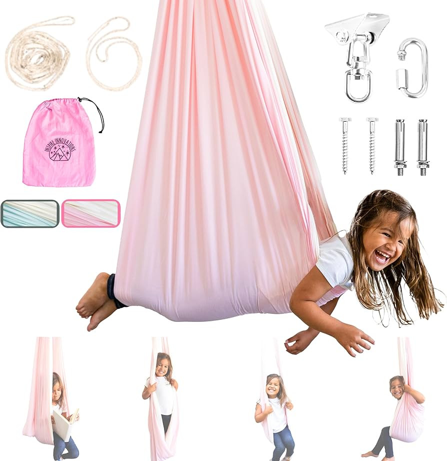 Double Layer Kids Sensory Swing Indoor & Outdoor | Therapy Swing | Sensory Swing for Adults | Ham... | Amazon (US)
