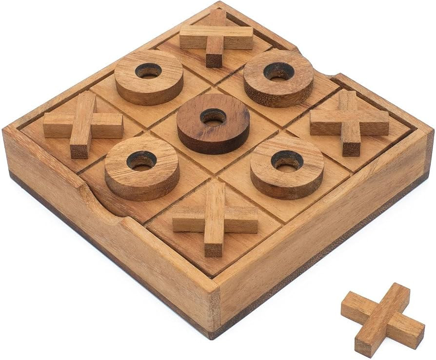 Wood Tic Tac Toe Game Wooden XOXO Traditional Unique Gift for Kids Classic Family Fun Board Game ... | Amazon (US)