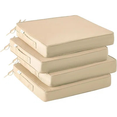 Outdoor Chair Cushions Set Of 4, Waterproof Outdoor Seat Cushions For Patio Furniture, Patio Chair Cushion With Handle And Ties, Square Out Door Chair | Wayfair North America