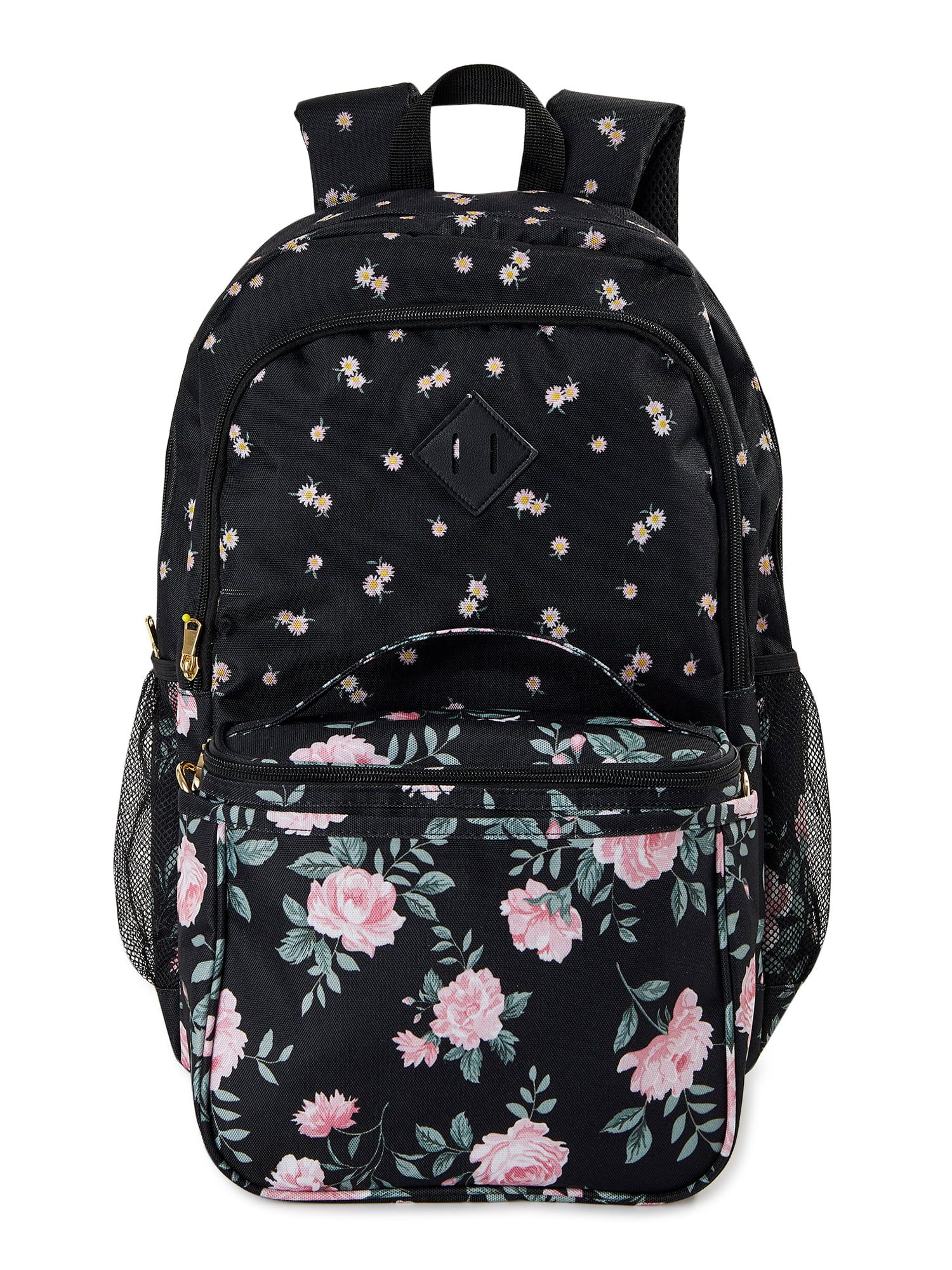 No Boundaries Women’s Backpack Duo with Square Lunchbox Color Block Floral - Walmart.com | Walmart (US)