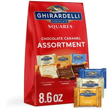 GHIRARDELLI Chocolate Candy SQUARES Assortment with Caramel Filling, 8.6 oz Bag | Walmart (US)