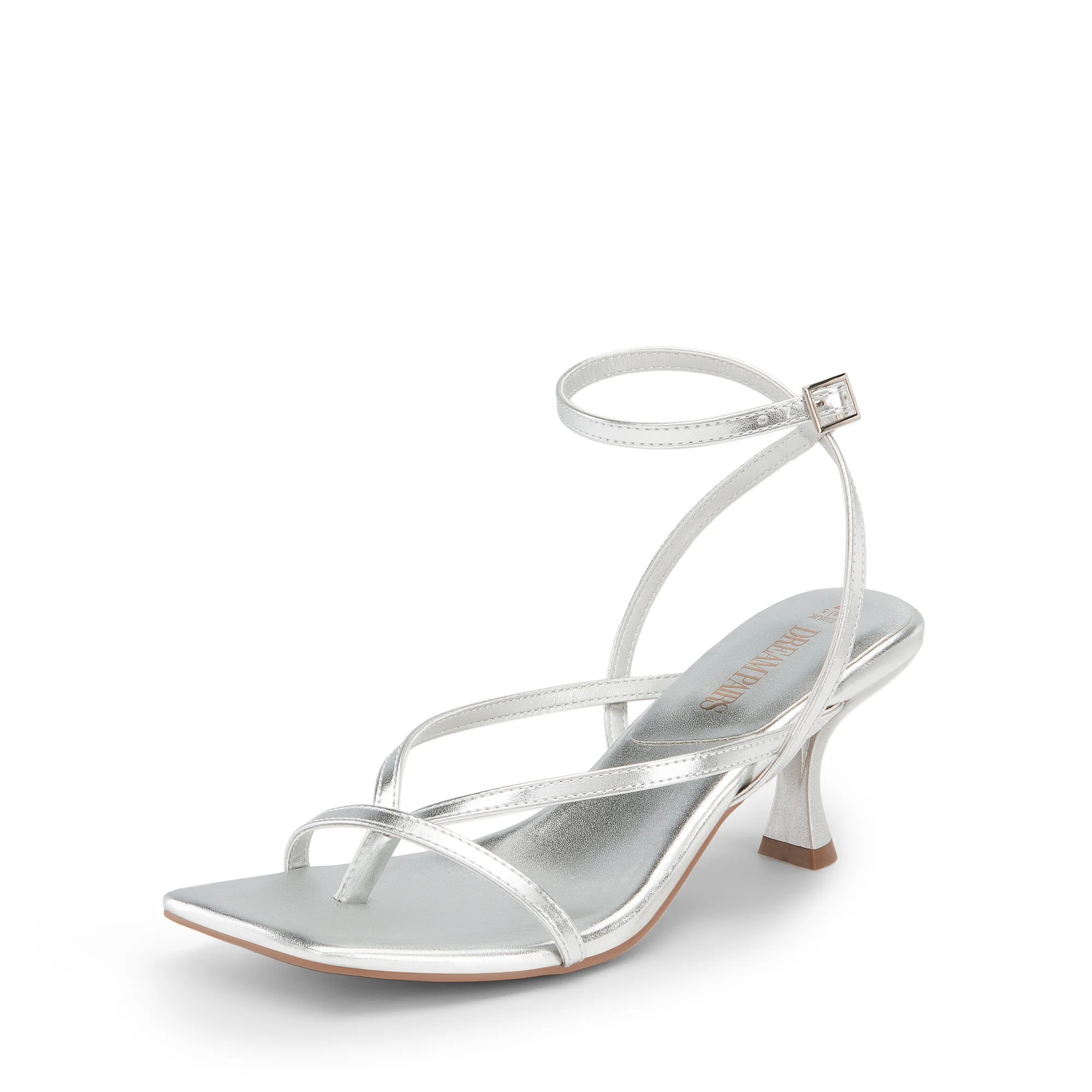 Dream Pairs Women's Strappy Kitten Heel Sandals with Square Toe and Comfortable Latex Insole | Walmart (US)